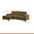 Sofá 2 Lugares 208cm Chaise Esquerda Emporio Veludo/marrom