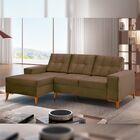 Sofá 2 Lugares 208cm Chaise Esquerda Emporio Veludo/marrom