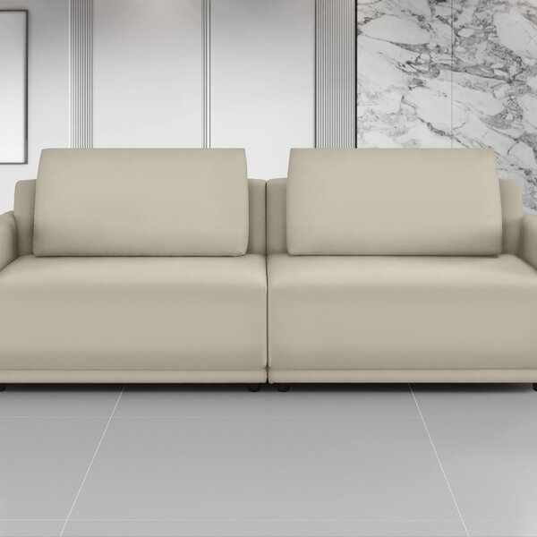Sofá 2 Lugares 220 Cm Apolo Veludo Marfim