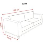 Sofá 2 Lugares 220cm Aveiro Raízes Cinza