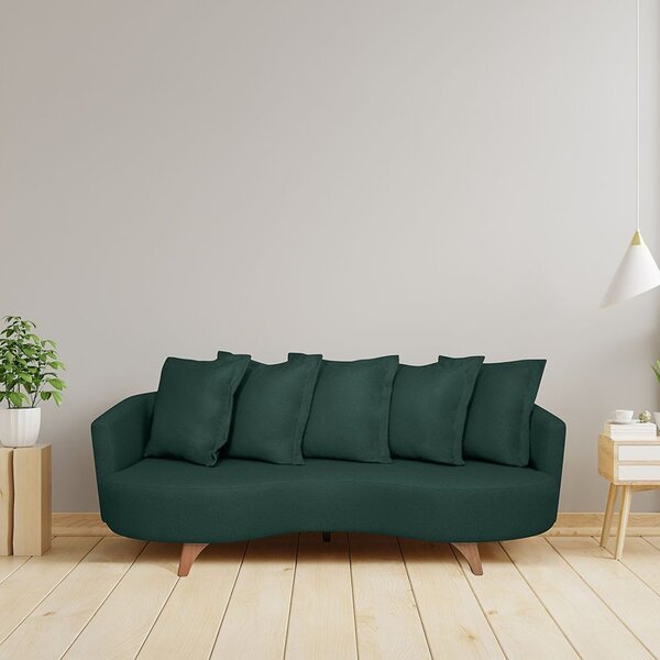 Sofá 2 Lugares 220cm Capri Verde/pé Imbuia