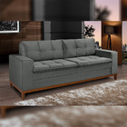 Sofá 2 Lugares 230cm Barney Veludo Cinza G30 - Gran Belo