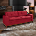 Sofá 2 Lugares 230cm Barney Veludo Vermelho G30 - Gran Belo