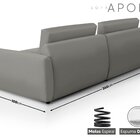 Sofá 2 Lugares 260 Cm Apolo Veludo Chumbo