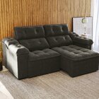 Sofá 2 Lugares 260cm Retrátil E Reclinável Sierra Chumbo Escu