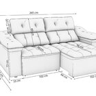 Sofá 2 Lugares 260cm Retrátil E Reclinável Sierra Fendi