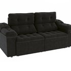 Sofá 2 Lugares 260cm Retrátil E Reclinável Sierra Preto
