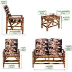 Sofá 2 Lugares 2 Cadeiras E Mesinha De Bambu Cancun G22 Para