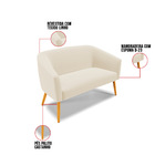 Sofá 2 Lugares 2 Poltronas Stella Base Giratória Ma30 Linho D