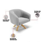 Sofá 2 Lugares 2 Poltronas Stella Base Giratória Ma30 Suede D