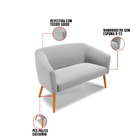 Sofá 2 Lugares 2 Poltronas Stella Base Giratória Ma30 Suede D