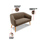 Sofá 2 Lugares 2 Poltronas Stella Base Giratória Ma30 Suede D