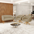 Sofá 2 Lugares 2 Poltronas Stella Base Giratória Ma30 Suede D