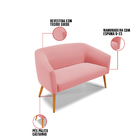 Sofá 2 Lugares 2 Poltronas Stella Base Giratória Ma30 Suede D