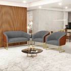 Sofá 2 Lugares 2 Poltronas Stella Industrial Dourado Pu/linho