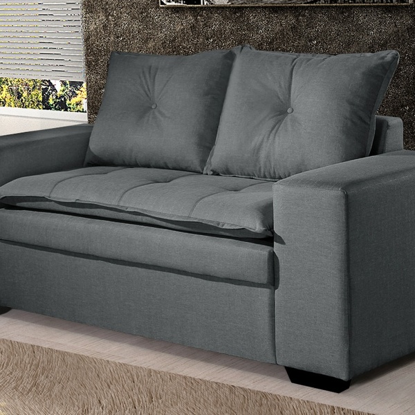 Sofá 2 Lugares 3023 Lufer Estofados Cinza