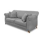Sofá 2 Lugares Abruzzo Veludo Cinza