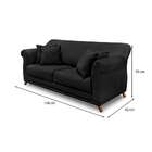 Sofá 2 Lugares Abruzzo Veludo Preto