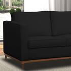 Sofá 2 Lugares Aspen D´monegatto Suede Liso Preto