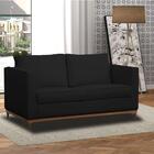 Sofá 2 Lugares Aspen D´monegatto Suede Liso Preto