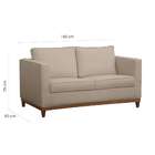 Sofá 2 Lugares Aspen Suede Bege