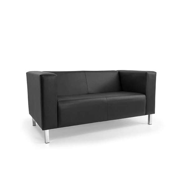 Sofá 2 Lugares Asthor Revestimento Sintético Preto