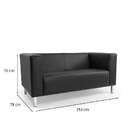 Sofá 2 Lugares Asthor Revestimento Sintético Preto