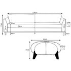 Sofá 2 Lugares Asti Com Puff Bari Linho Cinza/couro Caramelo