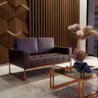 Sofá 2 Lugares Atena Revestimento Sintético Café