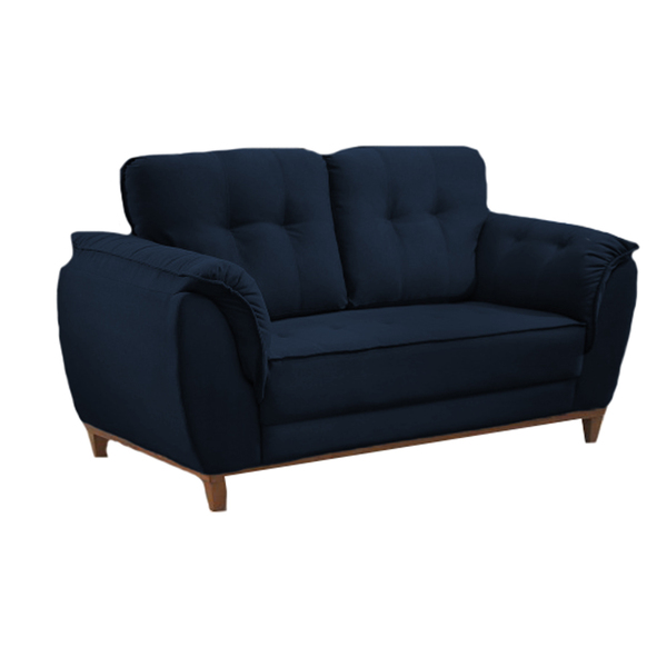 Sofá 2 Lugares Azul Em Veludo 1,57m Boeri