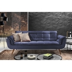 Sofá 2 Lugares Azul Em Veludo 1,76m Taurus