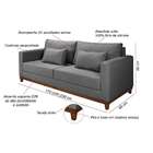 Sofá 2 Lugares Bahamas Linho Cinza