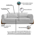 Sofá 2 Lugares Base De Madeira Clarissa 180 Cm Linho Grigio S