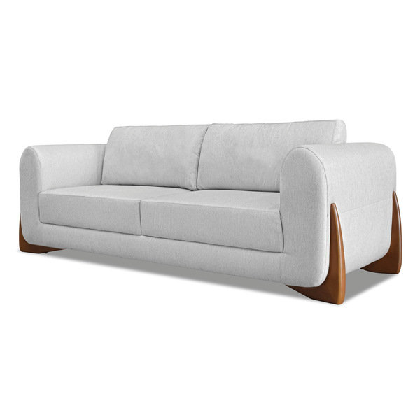 Sofá 2 Lugares Base De Madeira Clarissa 180 Cm Linho Grigio S