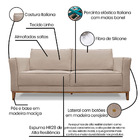 Sofá 2 Lugares Base De Madeira Grace 170 Cm Linho S04 - D'ros