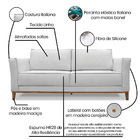 Sofá 2 Lugares Base De Madeira Grace 170 Cm Linho S04 - D'ros