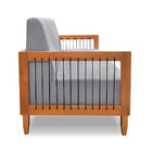 Sofá 2 Lugares Base De Madeira Mariana 160 Cm Linho Cinza S04