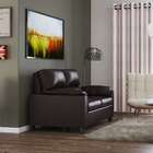 Sofá 2 Lugares Bayron Couro Marrom Couro Casa