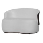 Sofá 2 Lugares Beatriz Com Composê Corino Marrom Suede Branco