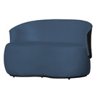 Sofá 2 Lugares Beatriz Com Composê Corino Preto Suede Azul Ro