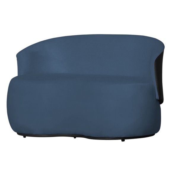 Sofá 2 Lugares Beatriz Com Composê Corino Preto Suede Azul Ro