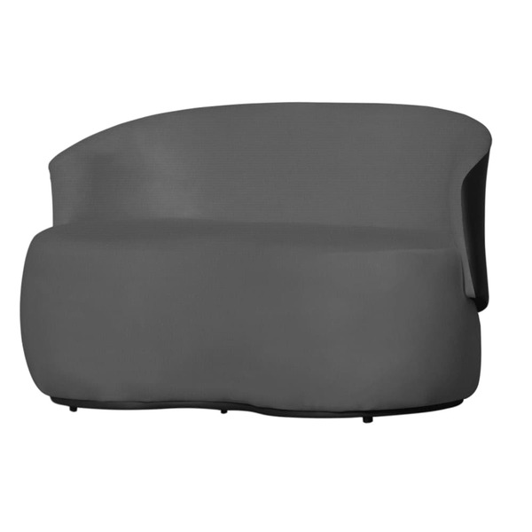 Sofá 2 Lugares Beatriz Com Composê Corino Preto Suede Cinza -