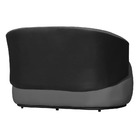 Sofá 2 Lugares Beatriz Com Composê Corino Preto Suede Cinza -