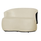 Sofá 2 Lugares Beatriz Com Composê Corino Preto Suede Marfim