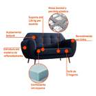 Sofá 2 Lugares Beegees Linho Azul Marinho