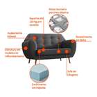 Sofá 2 Lugares Beegees Linho Cinza