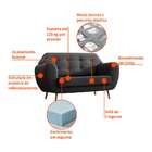 Sofá 2 Lugares Beegees Linho Grafite