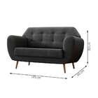 Sofá 2 Lugares Beegees Suede Grafite