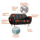 Sofá 2 Lugares Beegees Suede Grafite