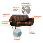 Sofá 2 Lugares Beegees Suede Marrom